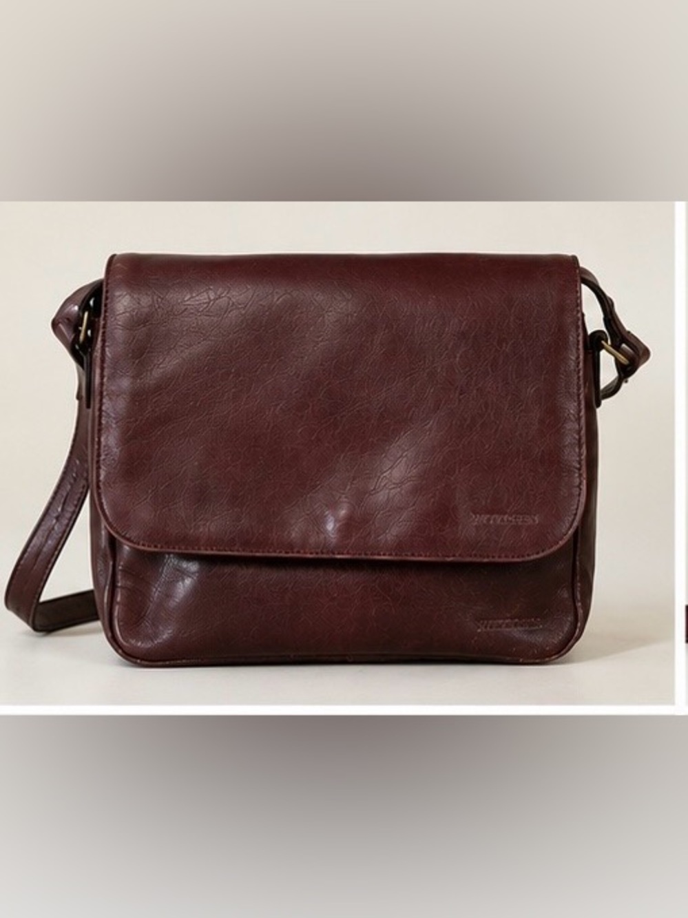Vintage WITTCHEN Burgundy Leather Messenger Crossbody Bag Medium Genuine Leather - Picture 7 of 13